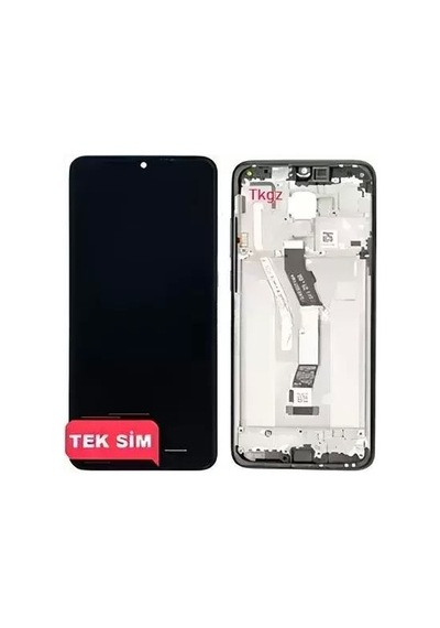 Tkgz - Xiaomi Redmi Note 8 Pro Uyumlu Lcd Ekran Dokunmatik Wandey Servis Lcd Siyah Full Çıtalı
