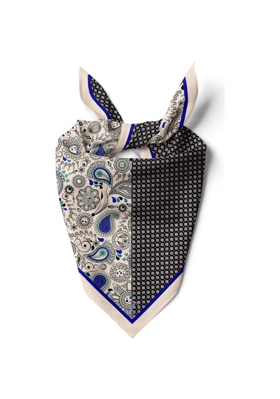 Çift Ruh Desen 55x55cm Bandana/fular Çok Renkli