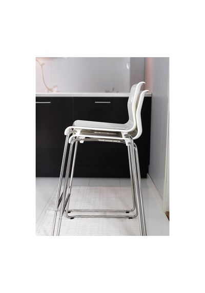 Ikea Glenn Bar Sandalyesi, Beyaz-krom Kaplama, 66 Cm