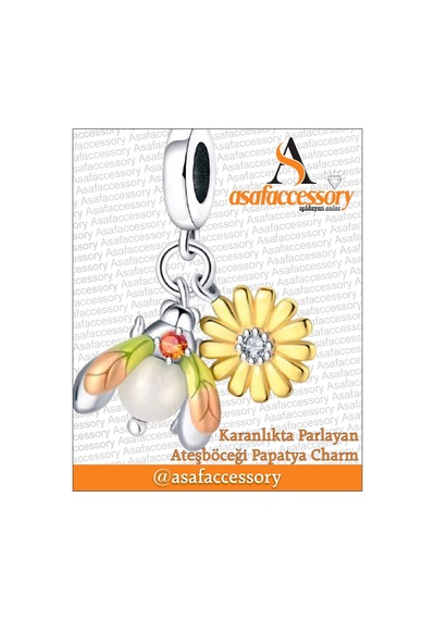 Karanlıkta Parlayan Ateşböceği Papatya Charm Asafaccessory Sarı