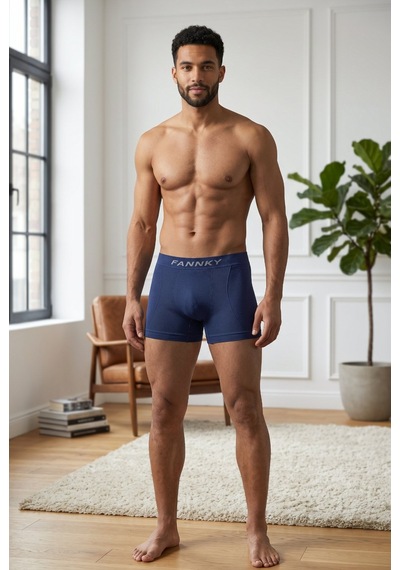 Fit Women Erkek Rahat Esnek Seamless 2 Li Lacivert Boxer