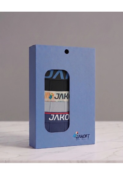 Jakoft Classic Pamuklu Erkek Boxer 3'lü Paket Siyah - Gri - Lacivert