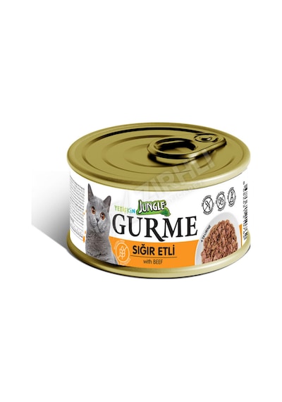 5 Adet Jungle Gurme Sığır Etli Yetişkin Kedi Konservesi 85 Gr