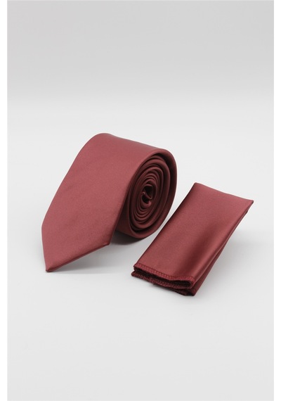 İmza Bordo Düz Saten Kravat 1090260200
