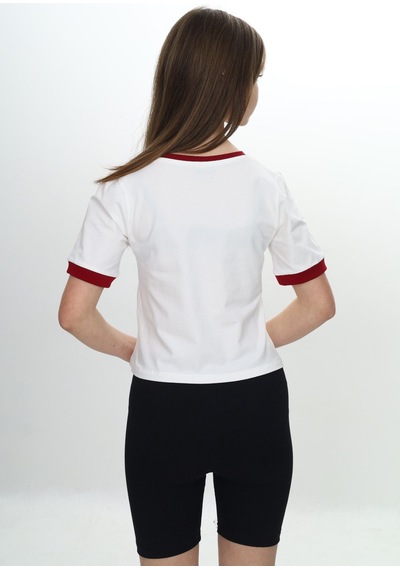 Toontoy Kids Toontoy Kız Çocuk Crop Garni Baskılı Tişört Bordo