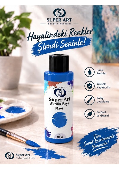 Superart Akrilik Boya Mavi Mavi