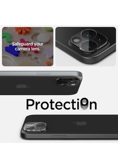 İphone 15 Plus / 15/14 Plus / 14 İle Uyumlu Şeffaf Kamera Lens Koruyucu Cam Glas.tr Optik 2 Adet Crystal Clear - Agl06916