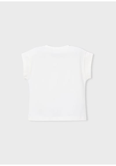 Mayoral Kız Çocuk Desenli T-shirt Beyaz - 03005