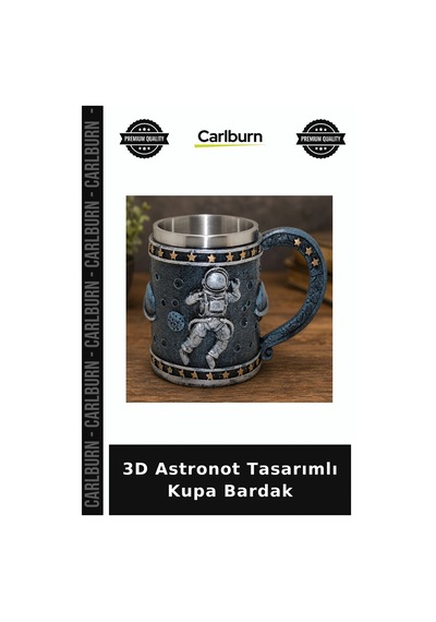 3d Astronot Tasarımlı Kupa Bardak Yetişkinler İçin Göz Alıcı İlginç Sunum Çok Renkli