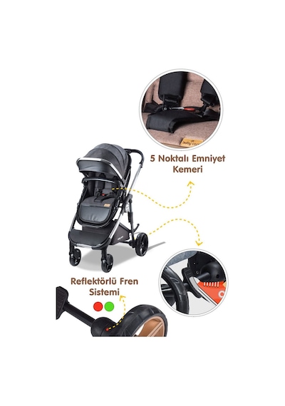 Baby Care Bebek Arabası - Bc 440 Colarado Chrome - Travel Pusetli Krom Bebek Arabası