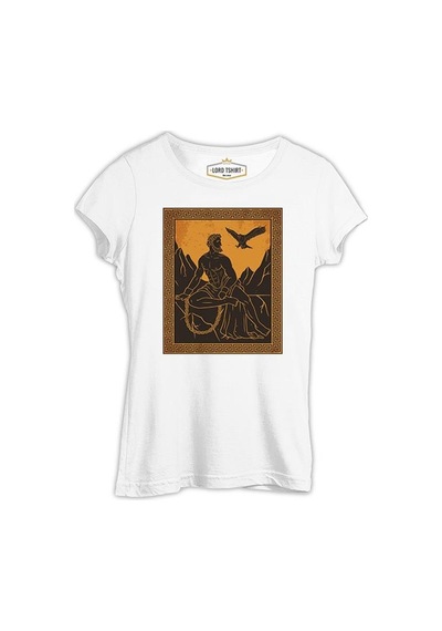 Prometheus And The Eagle From Greek Mythology Beyaz Kadın Tshirt 001