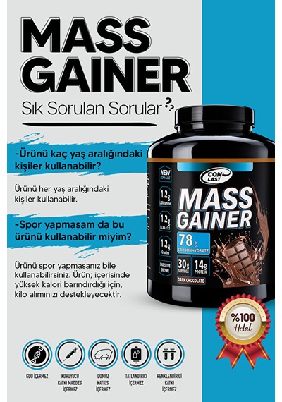 Conlast Xxl-mass Gainer Yüksek Protein Değeri Ve Amino Asit Takviyeli 2000gr Karbonhidrat-hediye Shaker Çikolata
