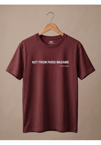 Maccali Erkek Kiremit Not From Paris Baskılı Bisiklet Yaka Tişört