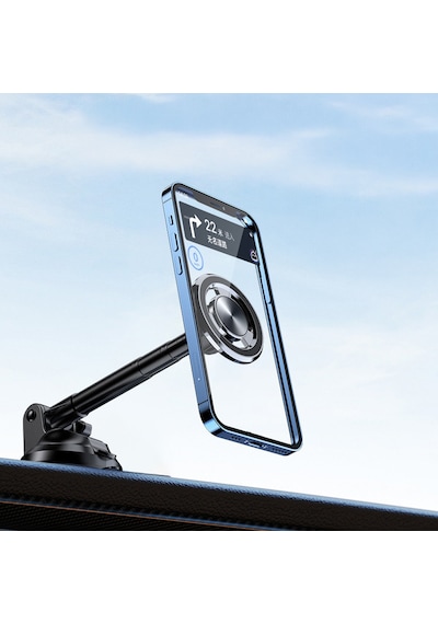 Araç İçi Manyetik Telefon Tutucu Vantuzlu Dashboard Cam Montajlı Teleskopik Ayarlanabilir Telefon Standı