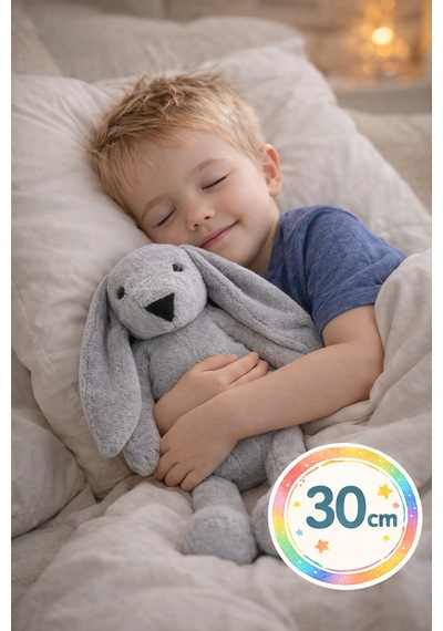 30 Cm Uzun Kulaklı Gri Peluş Tavşan Yumuşak Uyku Arkadaşı, Bebek Ve Çocuk Oyuncağı