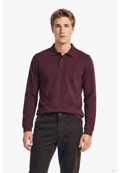 Nautica Erkek Bordo Regular Fit Uzun Kollu Polo Yaka T-shirt-24797