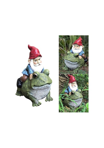 "büyülü Bahçe Gnome Majestic Frog - Ev Dekoru İçin Kaprisli Reçine Heykelcik"