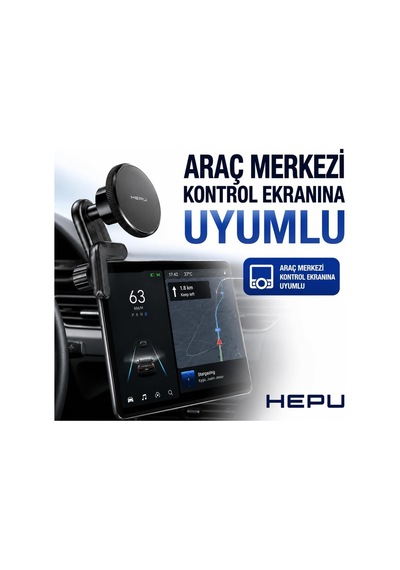Hp-a38 Magsafe Araç Tutucu Güçlü Mıknatıs 360 Dönebilen Başlık Multimedya Ekranlara Uyumlu Diğer