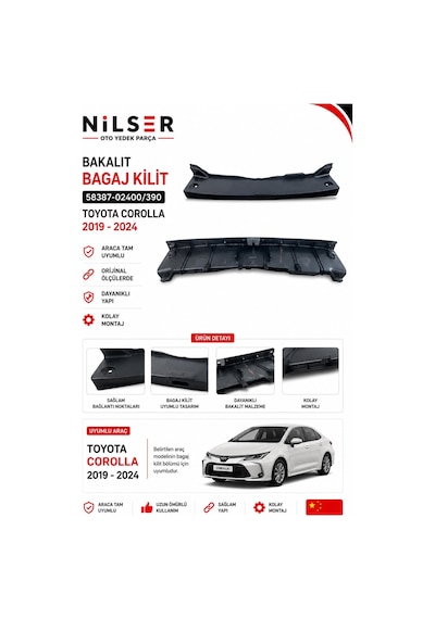 Toyota Corolla Bagaj Kilit Plastiği 2019-2024