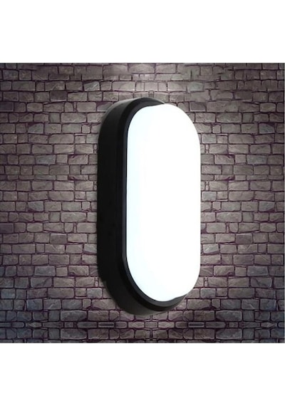 Banyo Tavan Lambası Aydos 20w Oval Siyah Balkon Tavan Lambası 6400k Beyaz Led Işık Teras Duvar Lambası Siyah