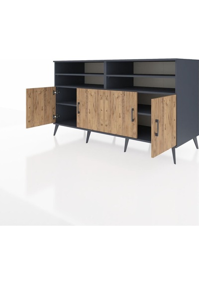 Kronos Konsol 6 Raflı 4 Kapaklı 176x59x99 Antrasit-çam Antrasit-çam Kronos Konsol 6 Raflı 4 Kapaklı 176x59x99 Antrasit-çam Antrasit-çam