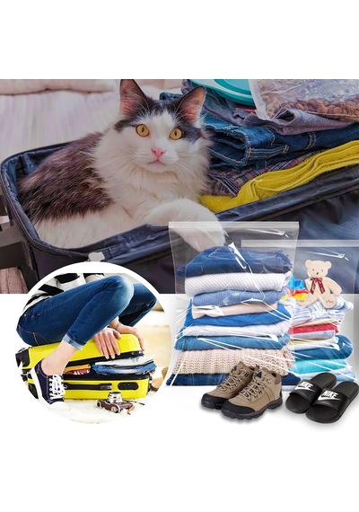 Fermuarlı Saklama Torbaları, 12'li Paket, 3,5 Galon Yeniden Kapatılabilir Plastik Saklama Torbaları, Yiyecek, Giyim, Diğer