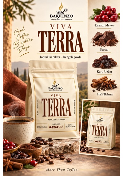 Barvenzo Viva Terra 250 G Dengeli Karakter Nitelikli Kahve Espresso