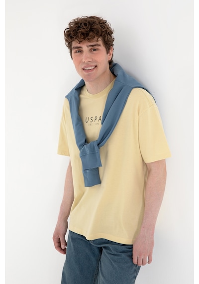 U.S. Polo Assn. Erkek Oversize Fit Bisiklet Yaka Açık Haki Tişört 50299543-VR183