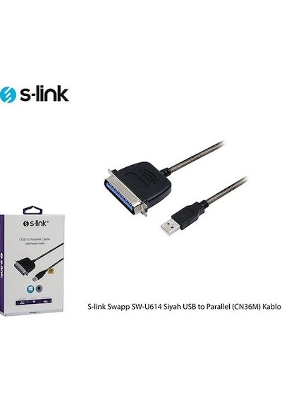 S-Link Swapp Sw-U614 Siyah 1.5 Usb To Parallel Cn36M Kablo