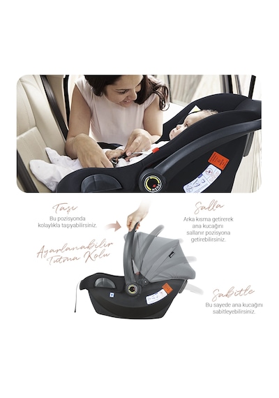 Huggy Revo 5 İn 1 Travel Sistem Bebek Arabası Latte