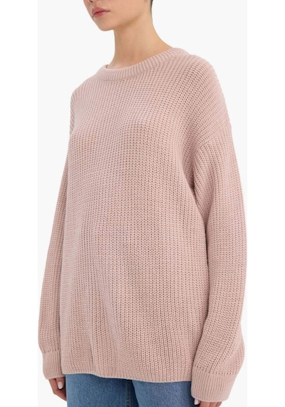 Defacto Regular Fit Bisiklet Yaka Selanik Kumaş Triko Kazak H6905az25wnpn402 Pembe-pn402
