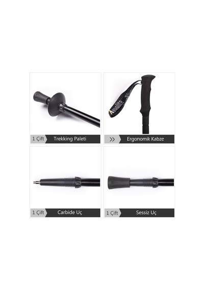 Runner Micro Quick-lock Trekking Batonu Çok Renkli