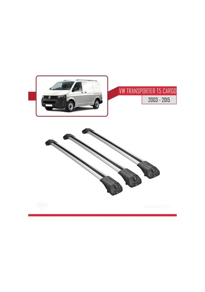 Volkswagen Transporter T5 2003-2015 Arası İle Uyumlu Ace-1 Ara Atkı Tavan Barı Gri 3 Adet Bar