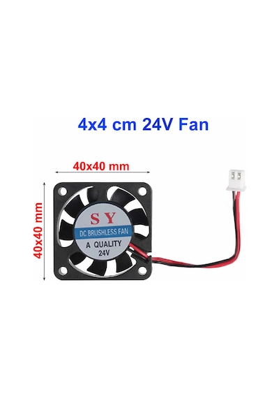 Dc 24v Fan 40x40mm 0.1a 6000 Rpm 4x4cm Soğutucu Kuluçka Ekran Kartı Cooler Peltier Printer Pc Cpu