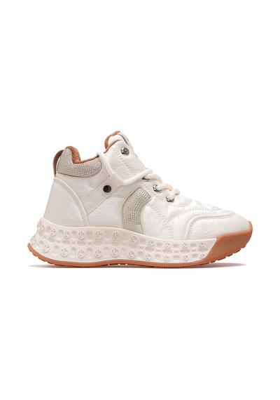 Guja Kadın Deri Kürklü Sneaker Bot 25k 25k316 Z Bej Bej