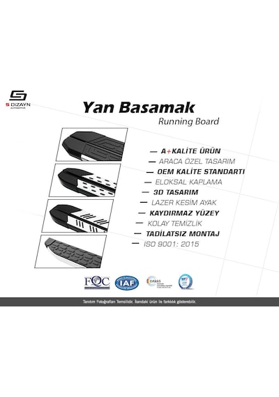 Peugeot Rifter Newline Siyah Yan Basamak 203 Cm 2019 Üzeri