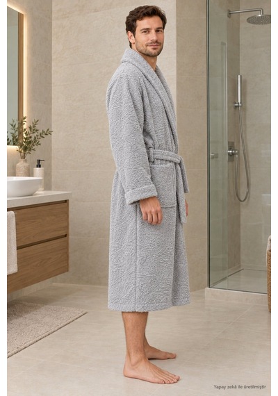 Özdilek Kadın/erkek Unisex Pamuklu Bornoz Xl - Gri