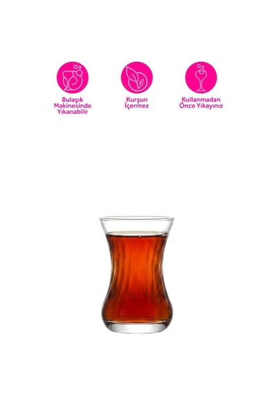 LAV Demet Cam Çay Bardağı 6 Kişilik 135 ml