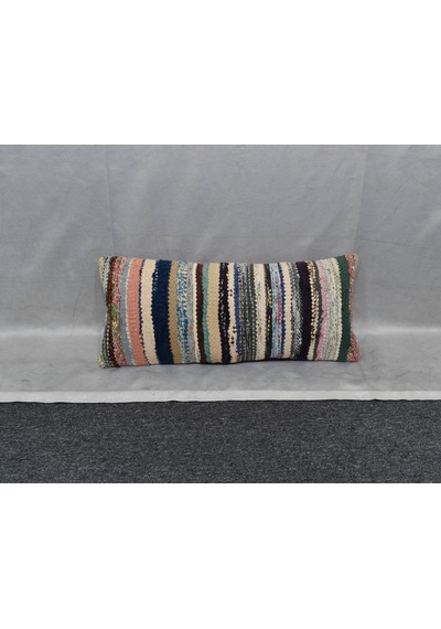 Zehra Abla Halı Yeni El Dokuma Dekoratif Lumbar Kilim Kırlent Yastık Kılıfı 6201