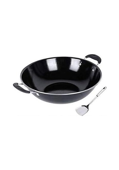 Demir Wok 32cm Kaplamasız Yapışmaz Tava Gazlı Ve İndüksiyonlu Soba İçin 32cm Diğer