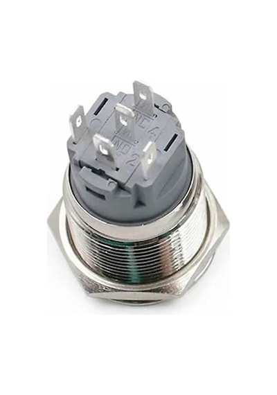 16mm Metal Panel Montaj Düz Kafa Latch Buton No Nc Power Sembol Led Işıkl Dc 6a-12v Ac 3a 250v Ip67