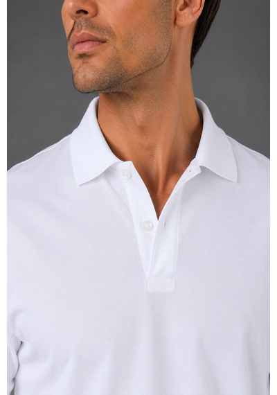 Bisse Beyaz Balenli Polo Yaka Düğmeli T-shirt Ts26y26103 D01
