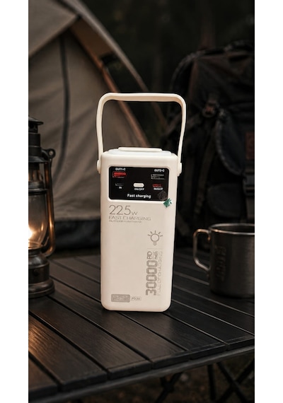 Powerway 30.000 Mah Pd 22.5w Dahili Kablolu Led Fenerli Powerbank Pd30 Beyaz