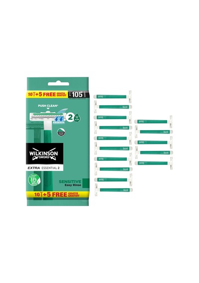 Extra 2 Sensitive Çift Bıçaklı Bas Temizle Özellikli 10+5 Kullan At Tıraş Bıçağı