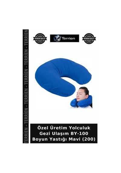 Özel Üretim Yolculuk Gezi Ulaşım By-100 Boyun Yastığı Mavi 200
