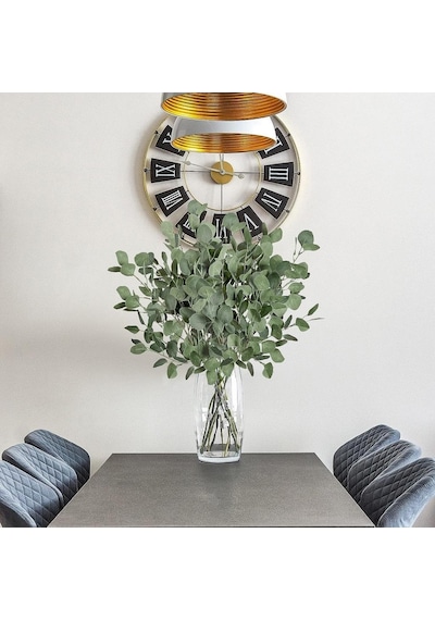 Yapay Çiçek Yeşil Okaliptus Tek Dal Kumaş Yapraklı Uzun Dal 80cm Eucalyptus