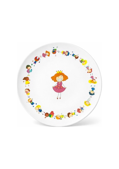 Grandora Kraliçe Kız Çocuk Desenli 6 Adet Pasta Tatlı Tabağı 20 Cm Çocuklara Özel Tatlı Pasta Sunum Tabak Çok Renkli