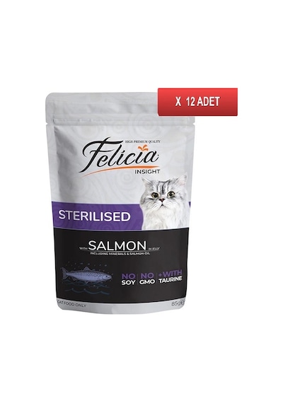 Felicia Somonlu Tahılsız Kısırlaştırılmış Pouch Yetişkin Kedi Maması 12 x 85 G