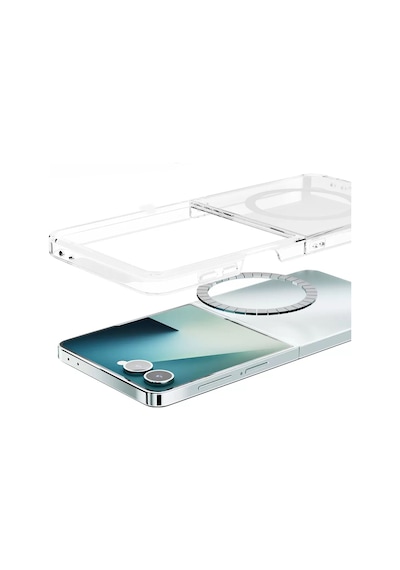 Samsung Uyumlu GalaxyZ Flip 7 Kılıf Sararmaz Ultra İnce Sert Premium Mika Magsafe Kamera Yükseltili Celikaksesuar Şeffaf