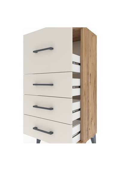 Arges Komodin 4 Çekmeceli 44x30x96 Çam-aytaşı Atlas Çam